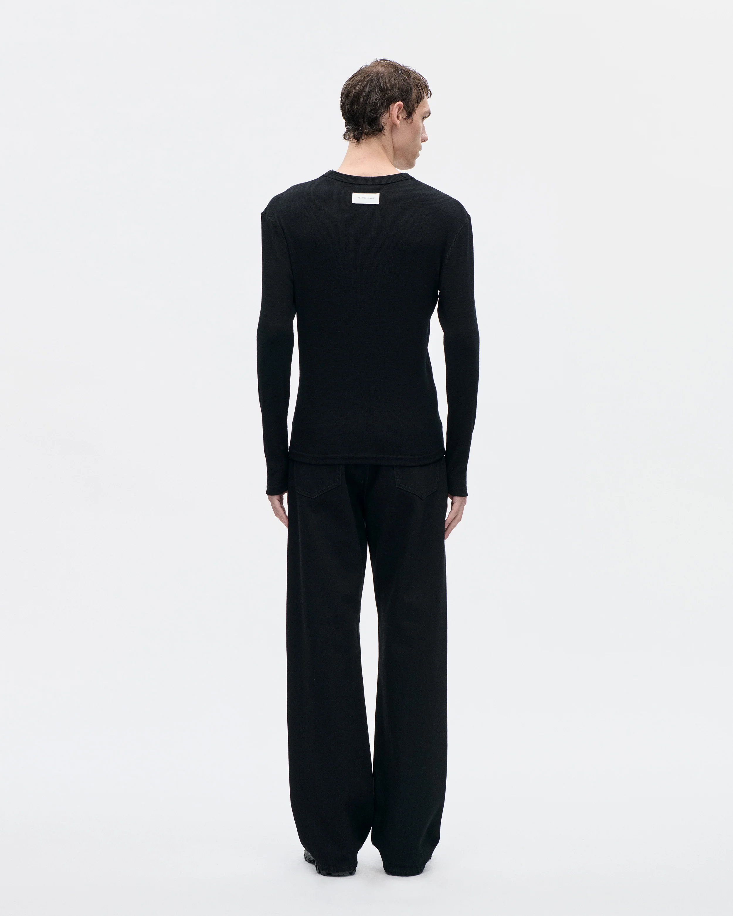 Base Tee LS Army Wool 009 Black - Image 3