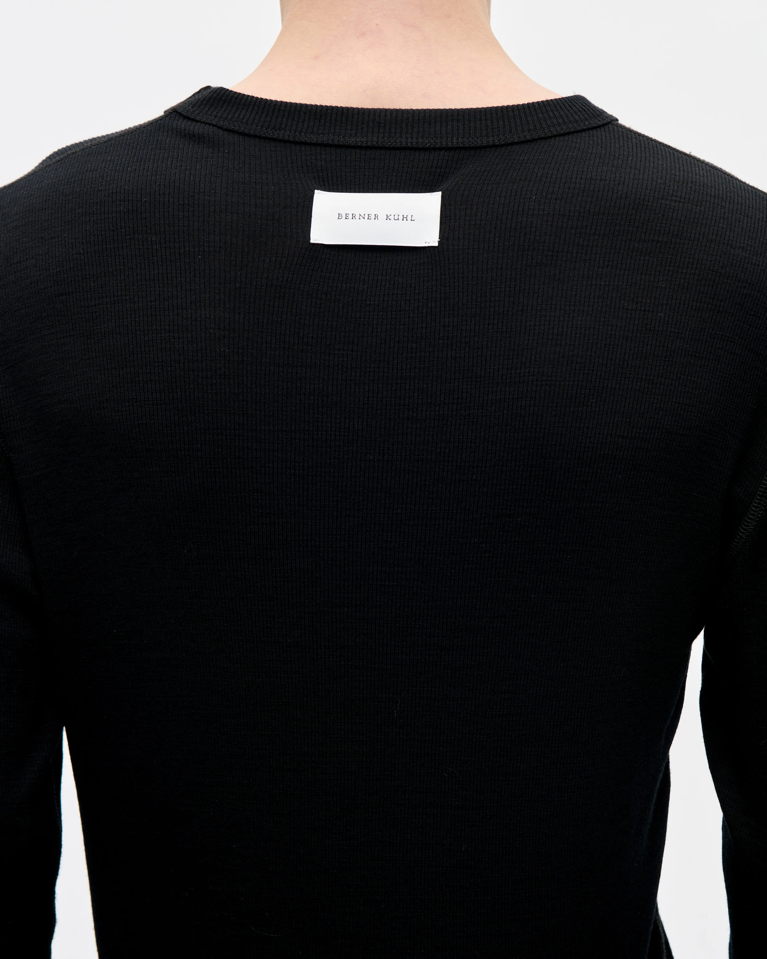 Base Tee LS Army Wool 009 Black - Image 4