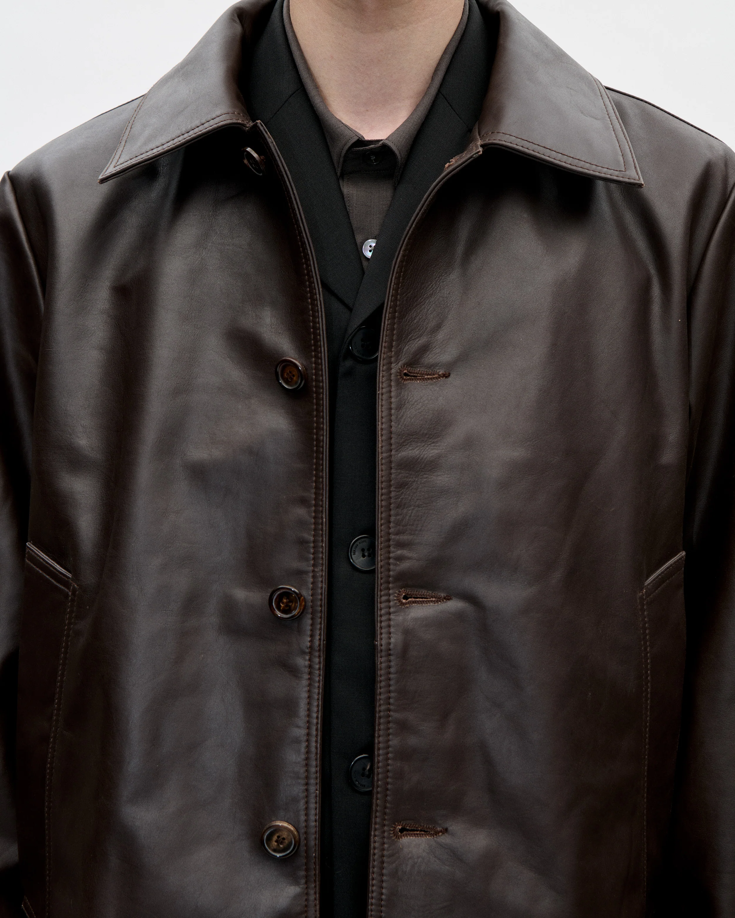 Blouson Nappa Leather 068 Brown - Image 4