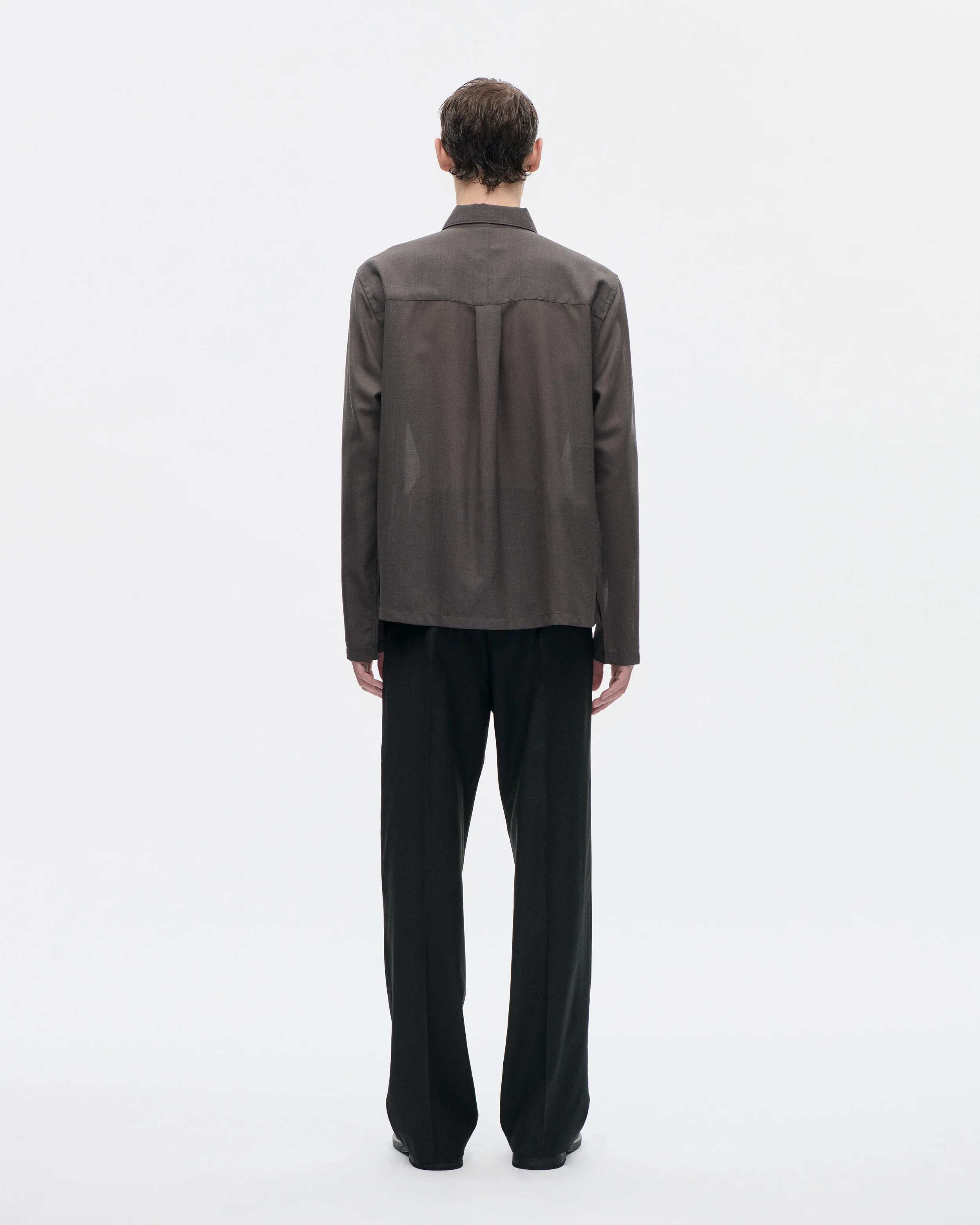 Cordial Shirt 120s Merino 084 Peat - Image 3