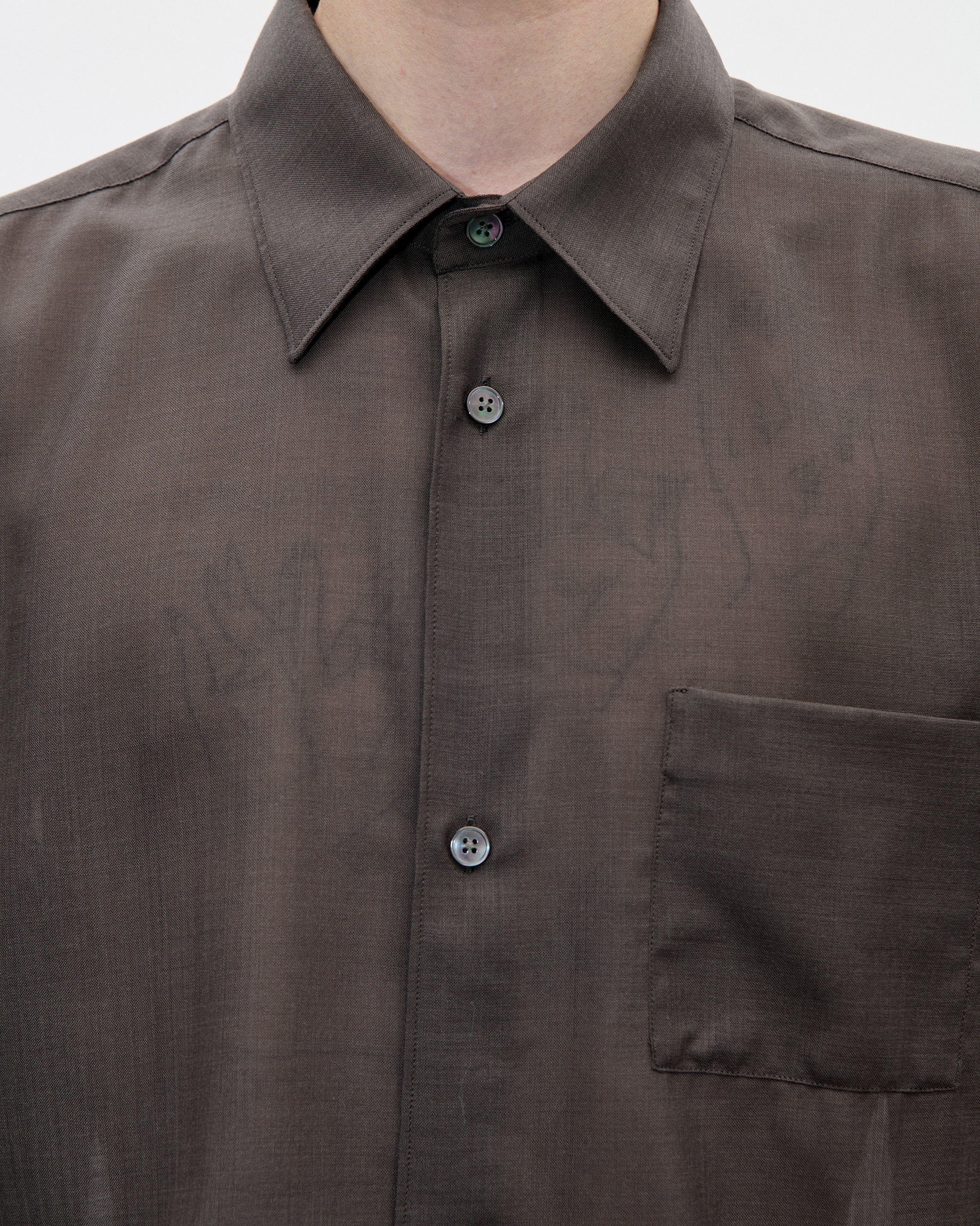 Cordial Shirt 120s Merino 084 Peat - Image 4