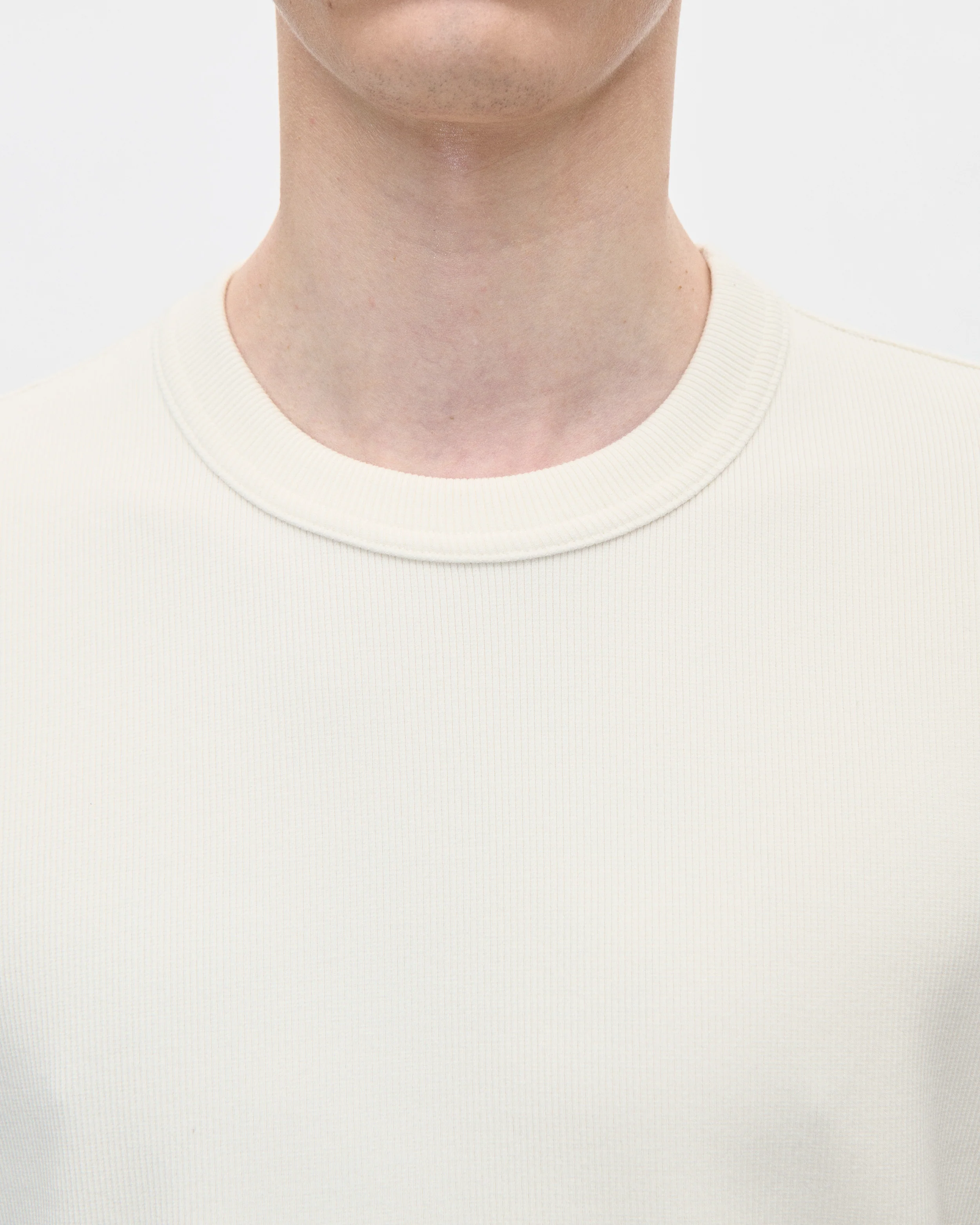 Gym Tee Cotton Rib 021 Chalk - Image 4